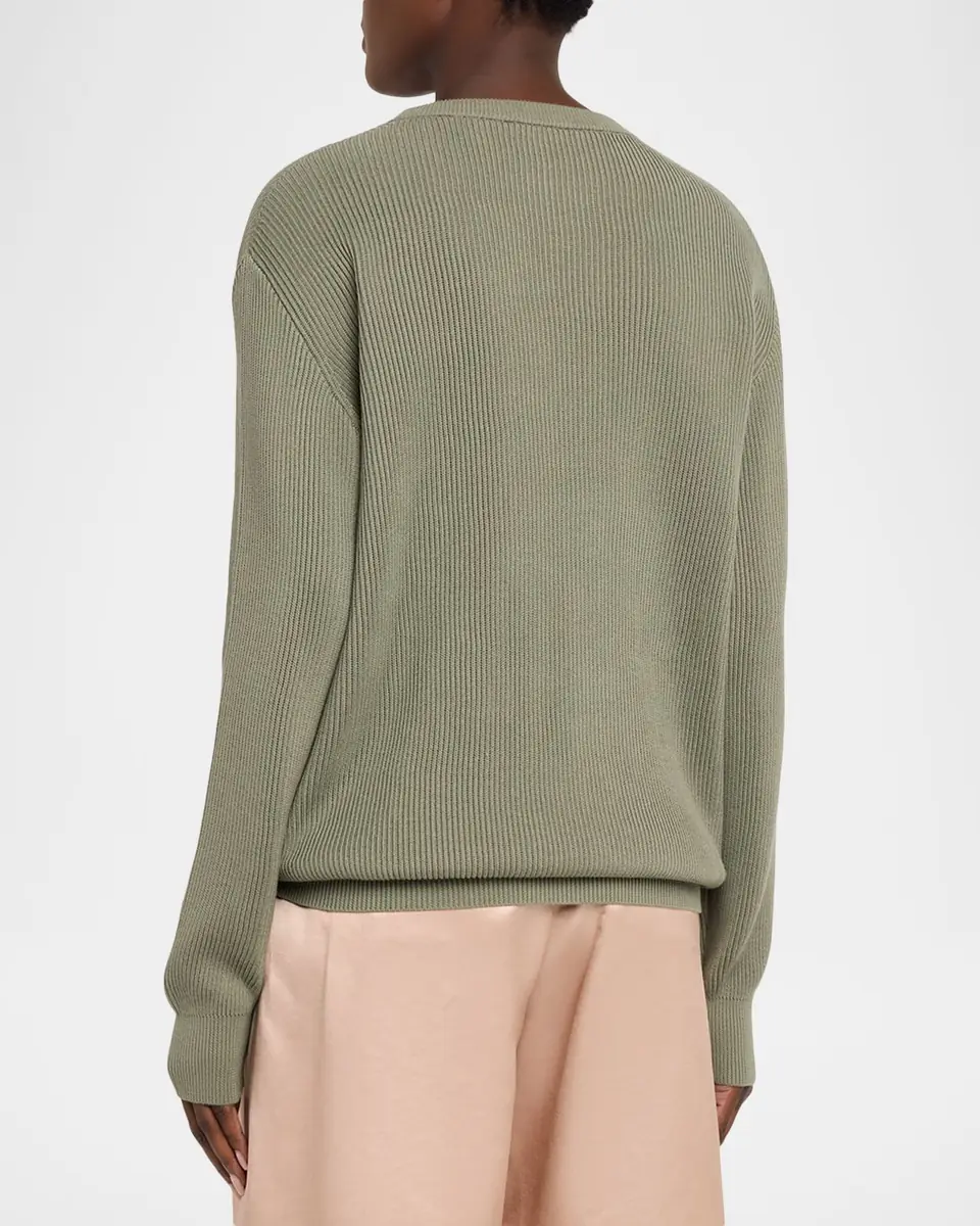 Brunello Cucinelli Cotton English Rib Crewneck Sweater | Thumbnail 3 Brunello Cucinelli Cotton English Rib Crewneck Sweater | Thumbnail 3