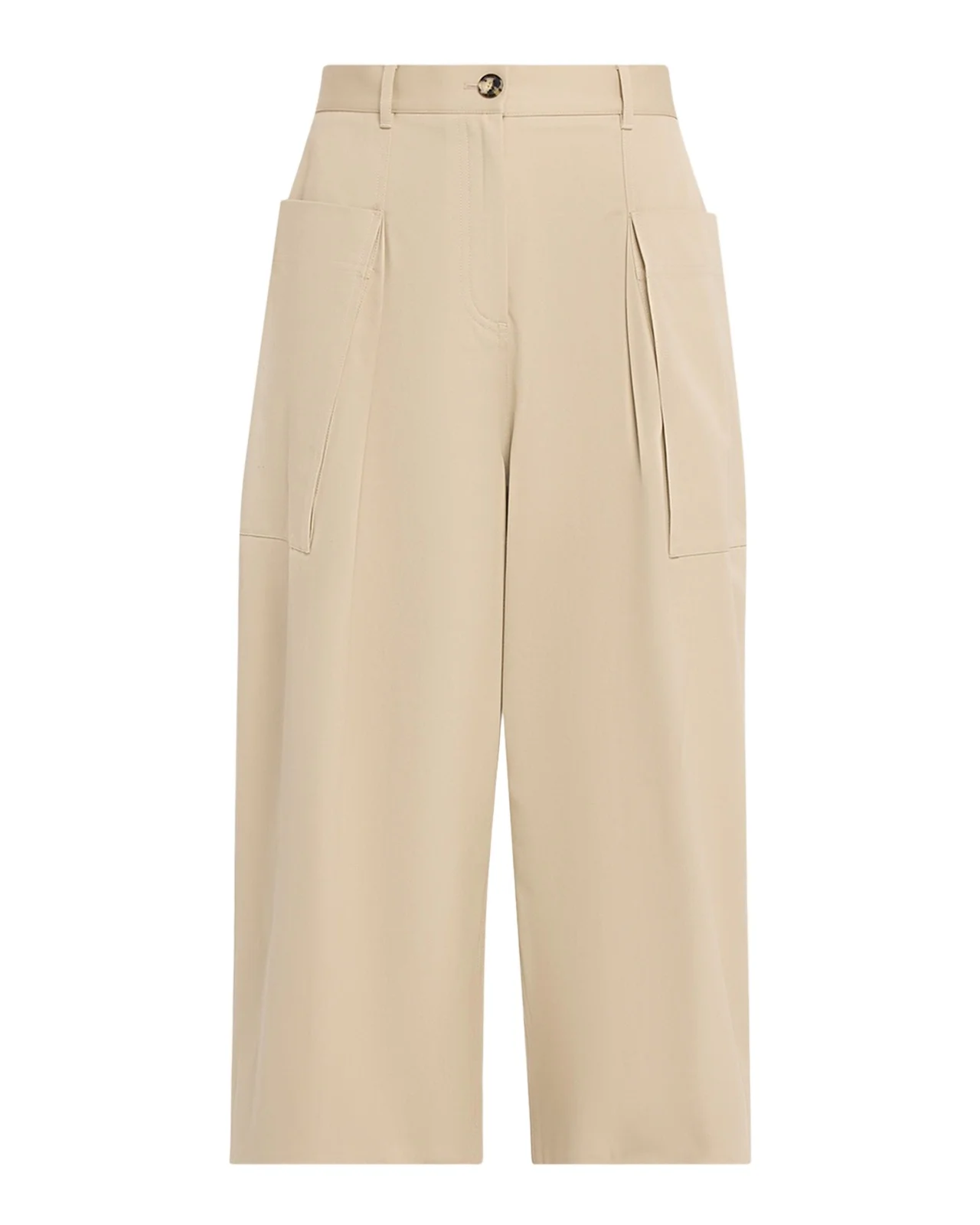 Pleated Wide-Leg Cropped Trousers Pleated Wide-Leg Cropped Trousers