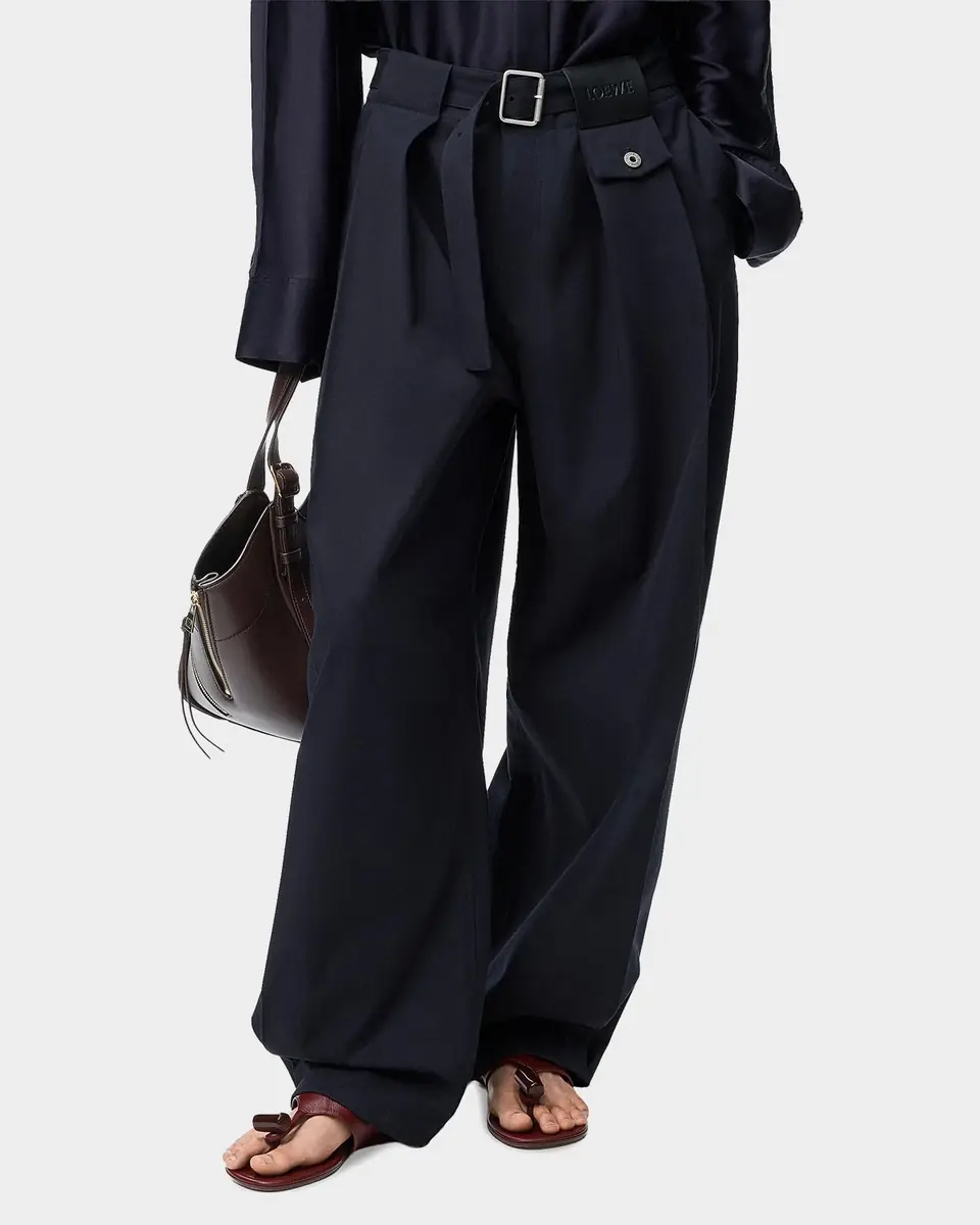 Loewe Cotton and Silk Straight-Leg Trousers | Thumbnail 4