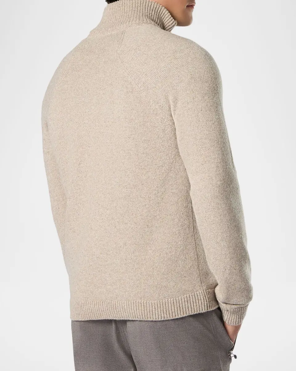 Sease Men's Cashmere Mouline Half-Zip Sweater | Thumbnail 2 Sease Men's Cashmere Mouline Half-Zip Sweater | Thumbnail 2