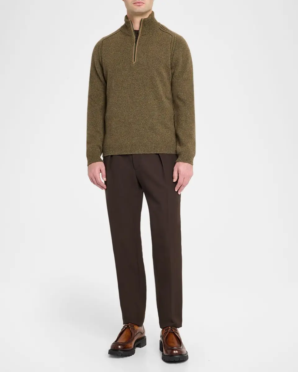 Sease Men's Cashmere Mouline Half-Zip Sweater | Thumbnail 2 Sease Men's Cashmere Mouline Half-Zip Sweater | Thumbnail 2