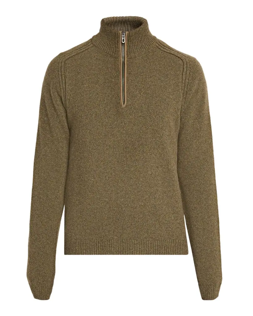 Men's Cashmere Mouline Half-Zip Sweater Men's Cashmere Mouline Half-Zip Sweater