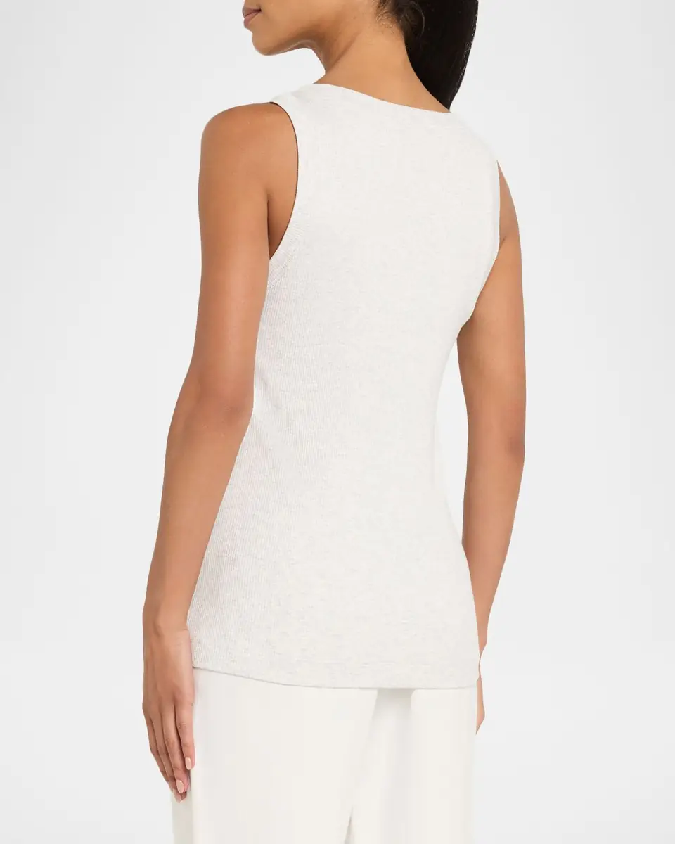 Brunello Cucinelli Monili Scoop-Neck Rib Tank Top | Thumbnail 3 Brunello Cucinelli Monili Scoop-Neck Rib Tank Top | Thumbnail 3
