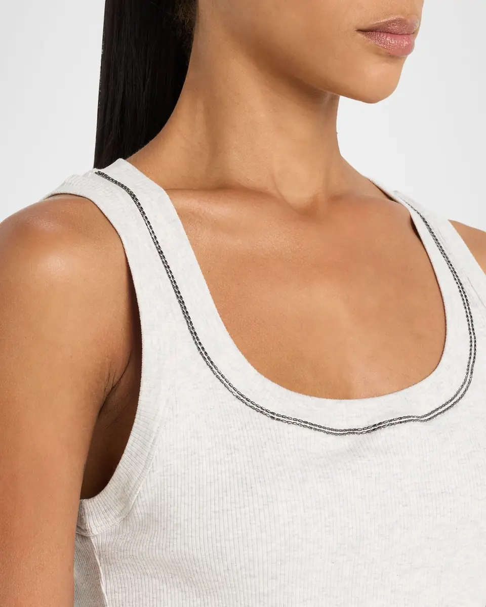 Brunello Cucinelli Monili Scoop-Neck Rib Tank Top | Thumbnail 5 Brunello Cucinelli Monili Scoop-Neck Rib Tank Top | Thumbnail 5