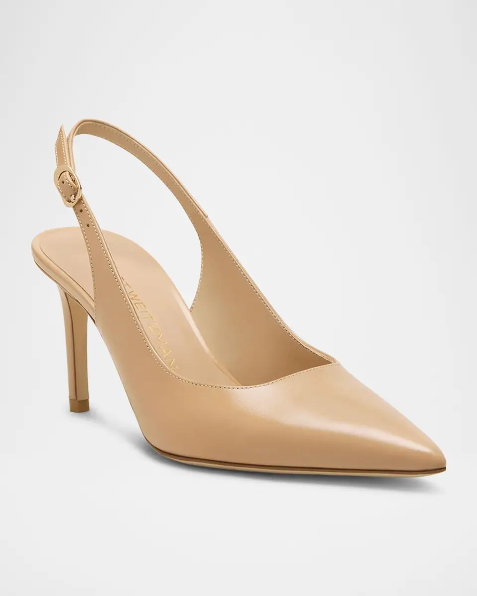 Stuart Weitzman 75mm Stuart Power Leather Slingback Pumps | Thumbnail 2 Stuart Weitzman 75mm Stuart Power Leather Slingback Pumps | Thumbnail 2