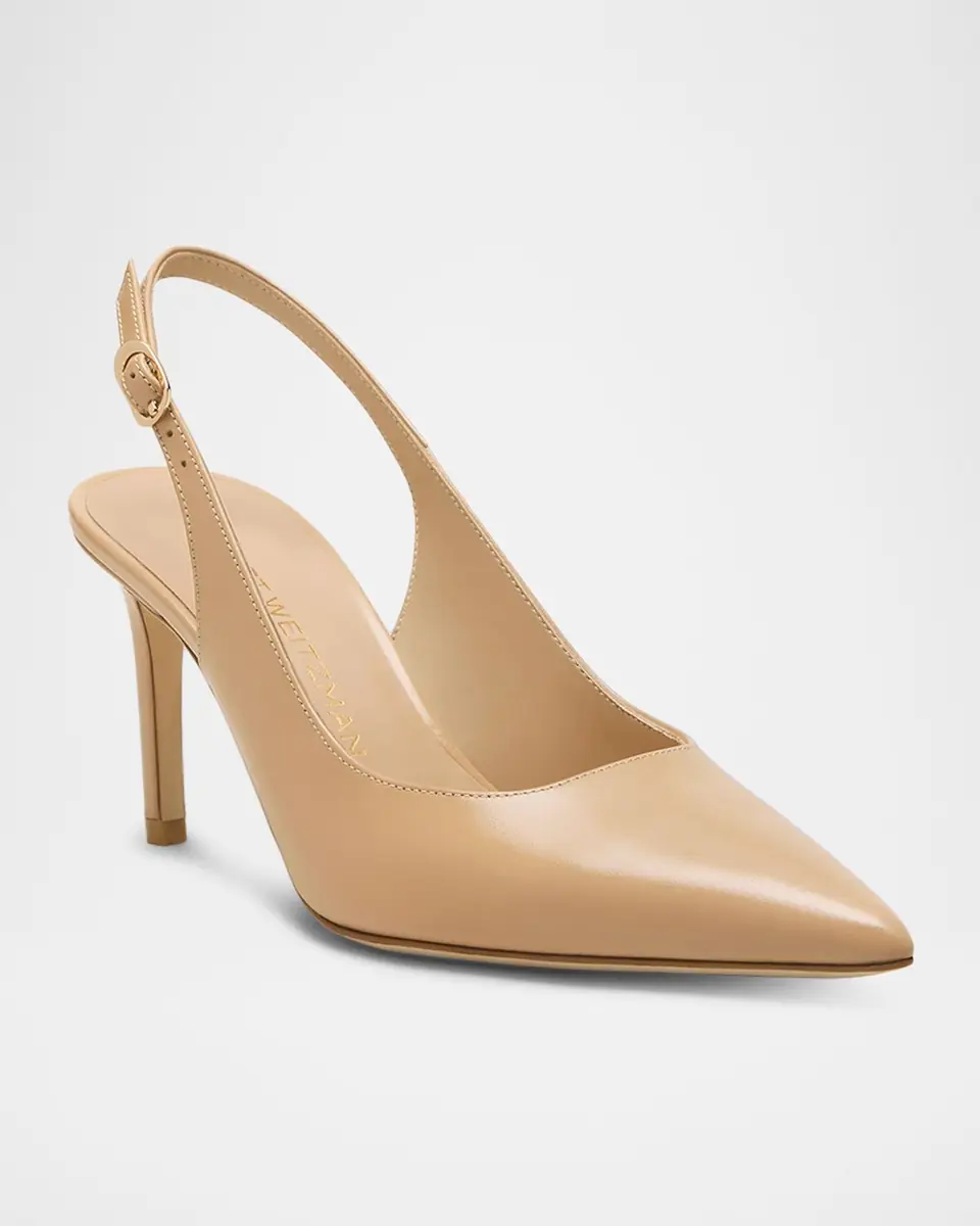 Stuart Weitzman 75mm Stuart Power Leather Slingback Pumps | Thumbnail 3 Stuart Weitzman 75mm Stuart Power Leather Slingback Pumps | Thumbnail 3