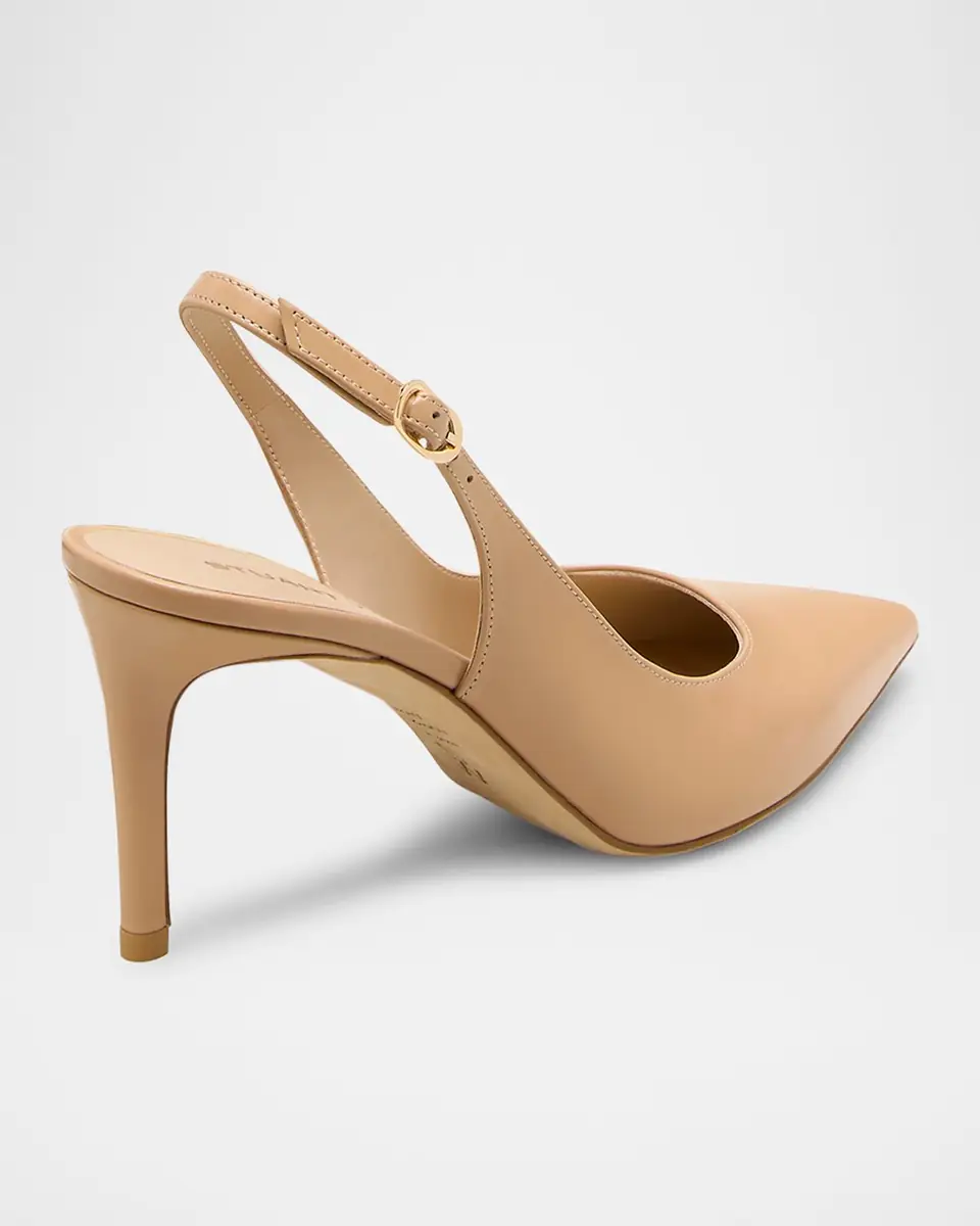 Stuart Weitzman 75mm Stuart Power Leather Slingback Pumps | Thumbnail 4 Stuart Weitzman 75mm Stuart Power Leather Slingback Pumps | Thumbnail 4