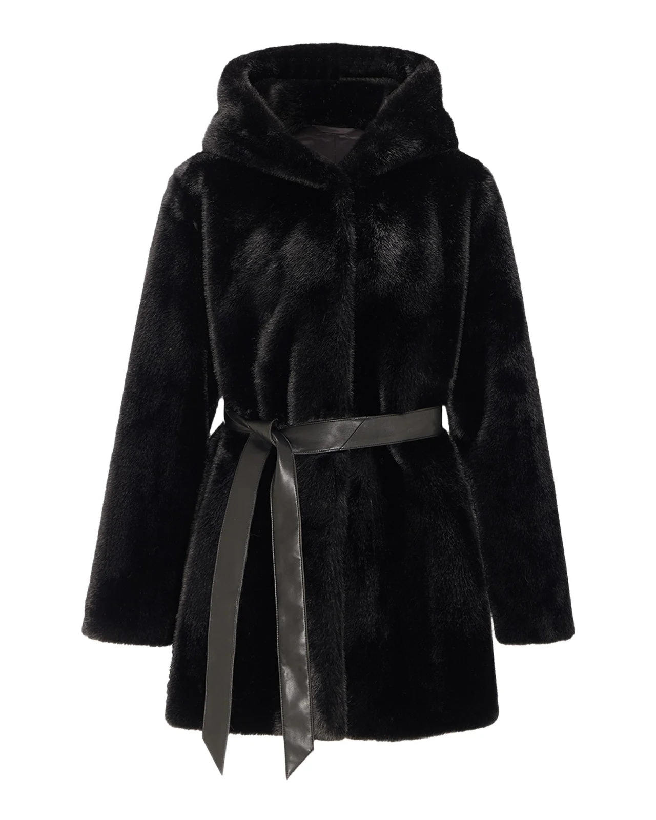 Lyla Grant Fur-Free Faux Mink Hooded Coat