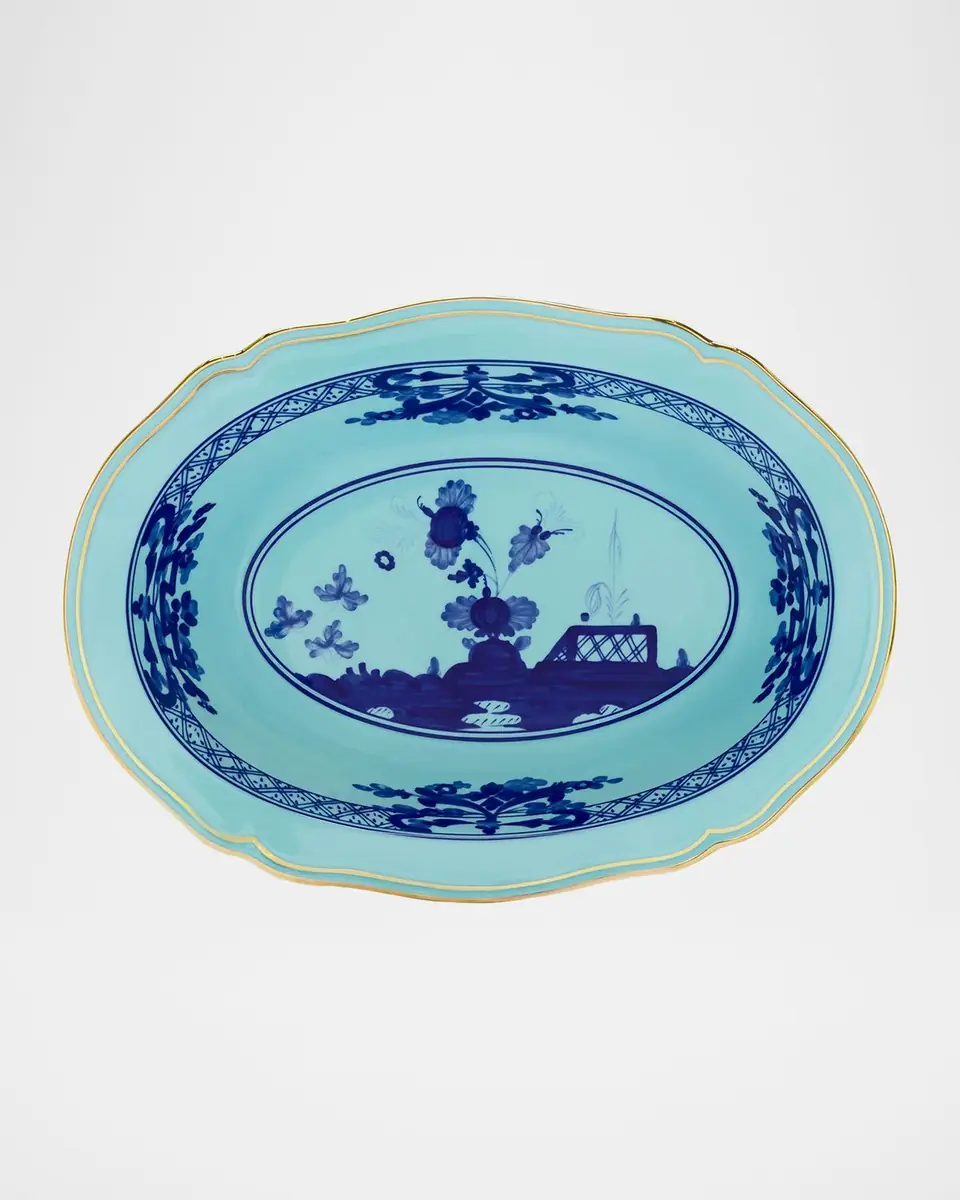 GINORI 1735 Oriente Italiano Iris Deep Oval Serving Bowl | Thumbnail 2