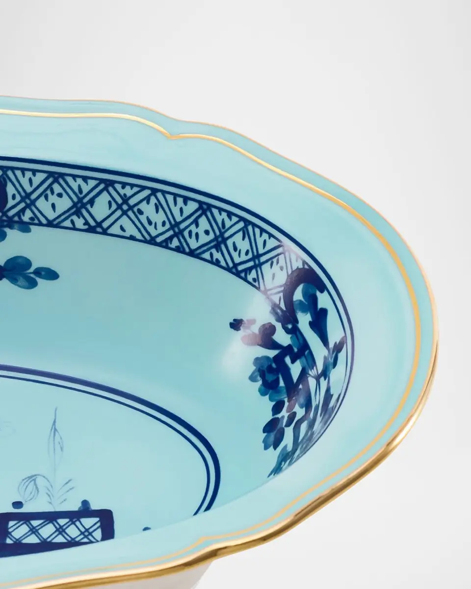 GINORI 1735 Oriente Italiano Iris Deep Oval Serving Bowl | Thumbnail 3
