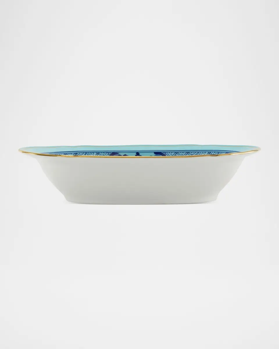 GINORI 1735 Oriente Italiano Iris Deep Oval Serving Bowl | Thumbnail 4