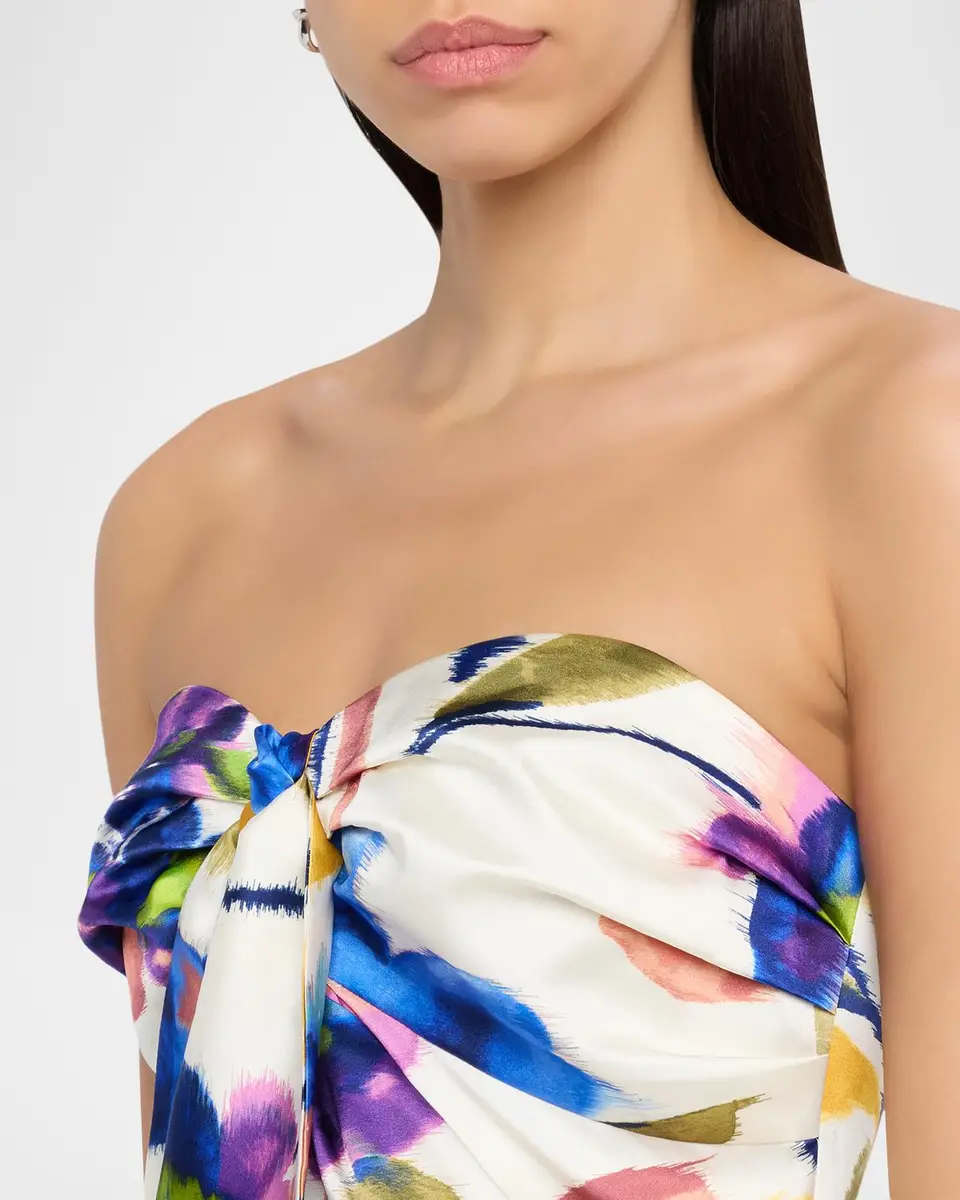 Ramy Brook Orion Strapless Tie-Front Satin Mini Dress | Thumbnail 2