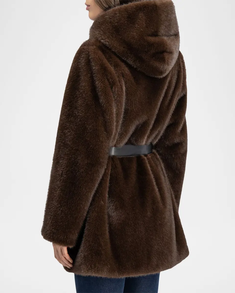 Lyla Grant Fur-Free Faux Mink Hooded Coat | Thumbnail 2