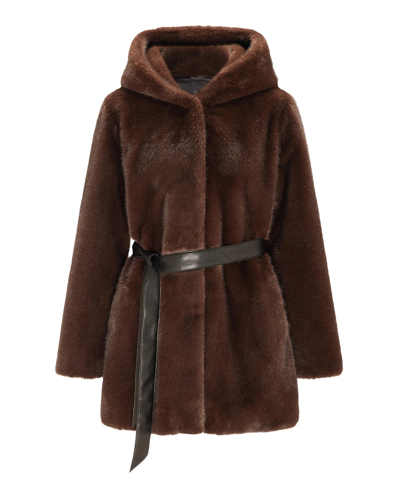 Lyla Grant Fur-Free Faux Mink Hooded Coat