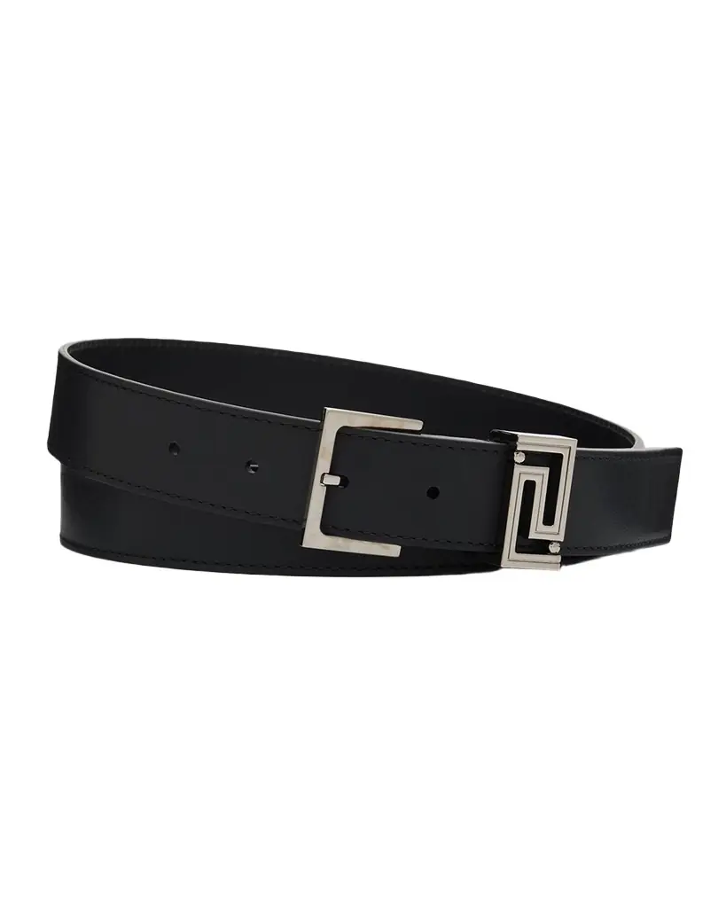 Versace Men's Greca 30mm Leather Belt