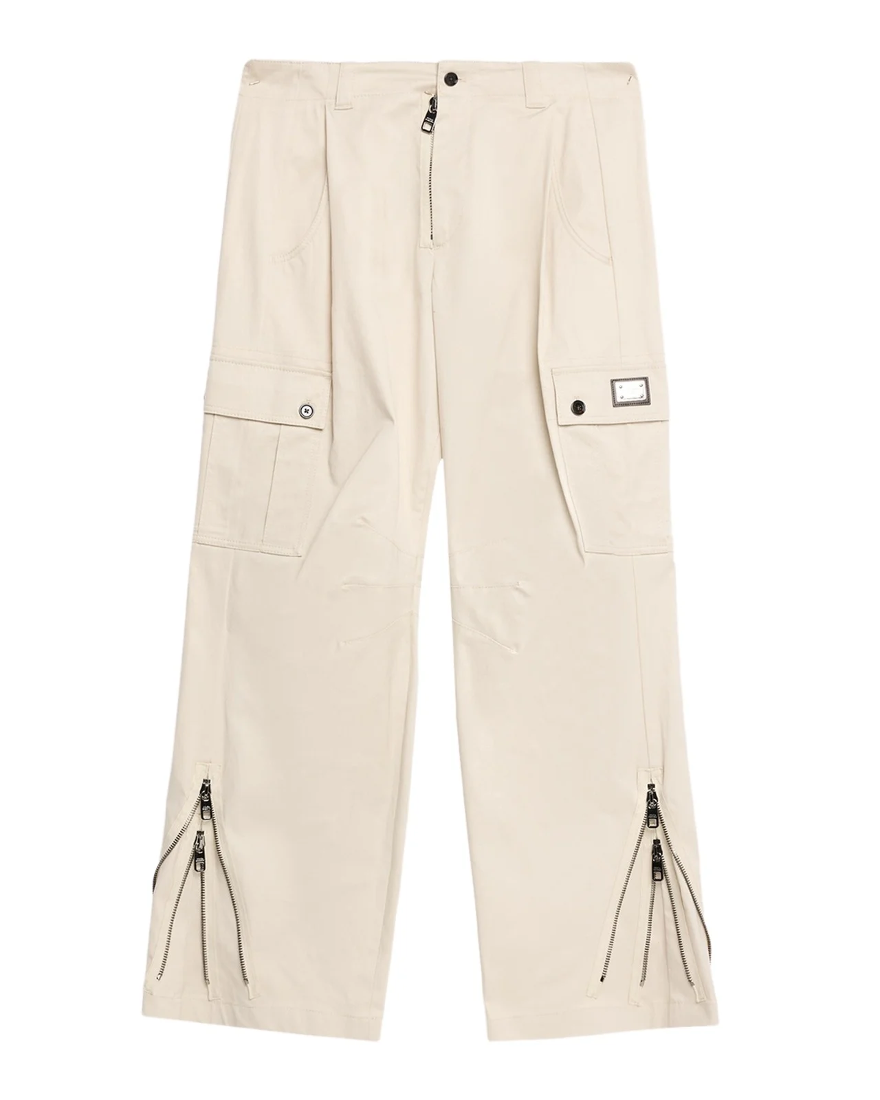 Dolce & Gabbana Men's Gabardine Zipped-Hem Wide Leg Cargo Pants