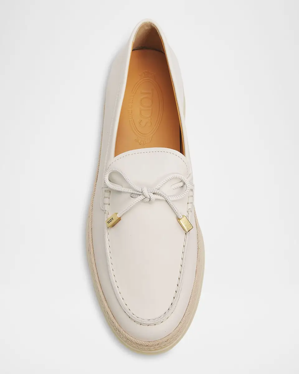 Tod's Leather and Raffia Loafers | Thumbnail 6