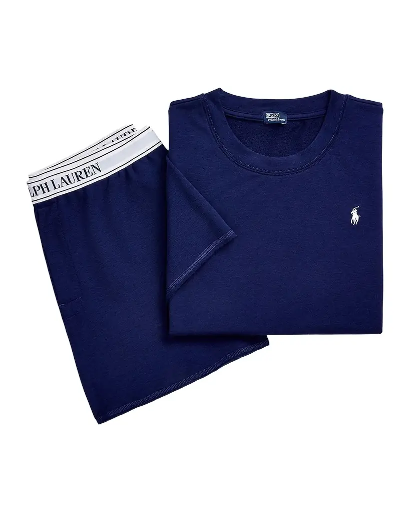 Polo Ralph Lauren Club Terry 2-Piece T-Shirt & Shorts Pajama Set | Image 1 Polo Ralph Lauren Club Terry 2-Piece T-Shirt & Shorts Pajama Set | Image 1