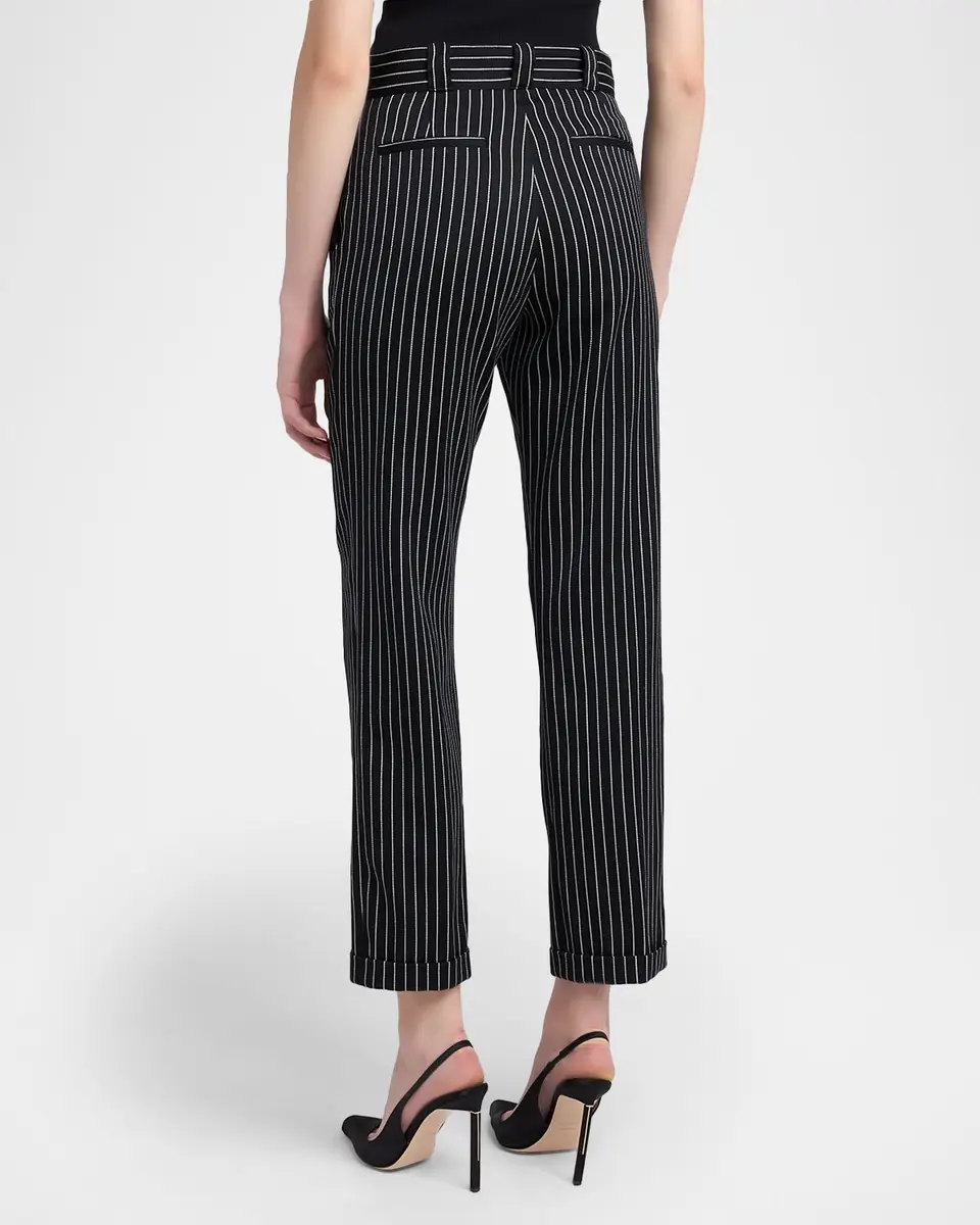 Tom Ford Pinstripe Straight-Leg Ankle Trousers | Thumbnail 3