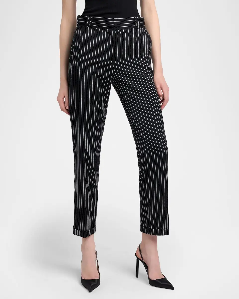Tom Ford Pinstripe Straight-Leg Ankle Trousers | Thumbnail 4
