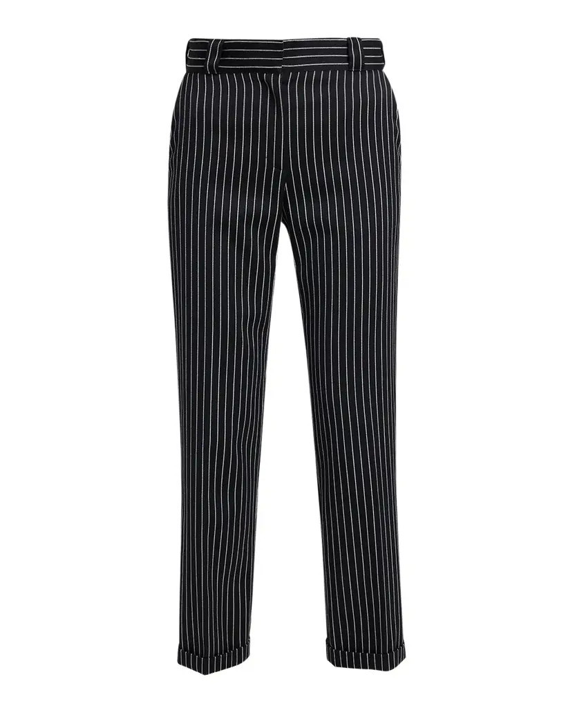 TOM FORD Pinstripe Straight-Leg Ankle Trousers | Image 1 TOM FORD Pinstripe Straight-Leg Ankle Trousers | Image 1