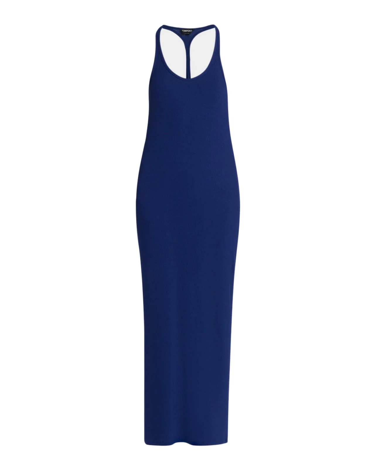 Ribbed Knit Racerback Midi Tank Dress