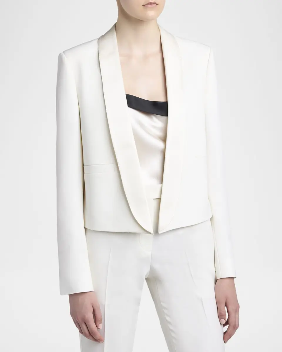 Tom Ford Grain De Poudre Crop Open Blazer | Thumbnail 2 Tom Ford Grain De Poudre Crop Open Blazer | Thumbnail 2