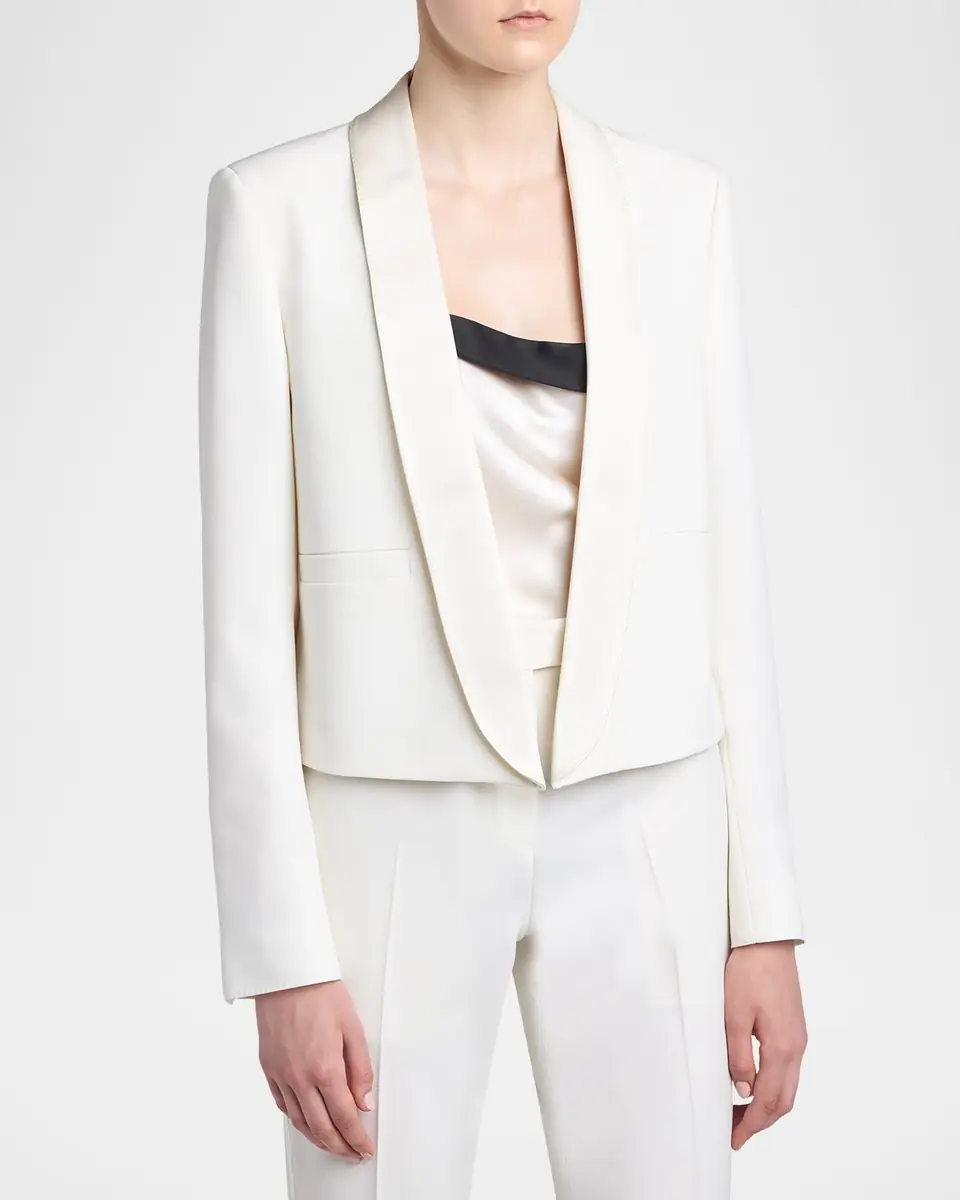 Tom Ford Grain De Poudre Crop Open Blazer | Thumbnail 4 Tom Ford Grain De Poudre Crop Open Blazer | Thumbnail 4