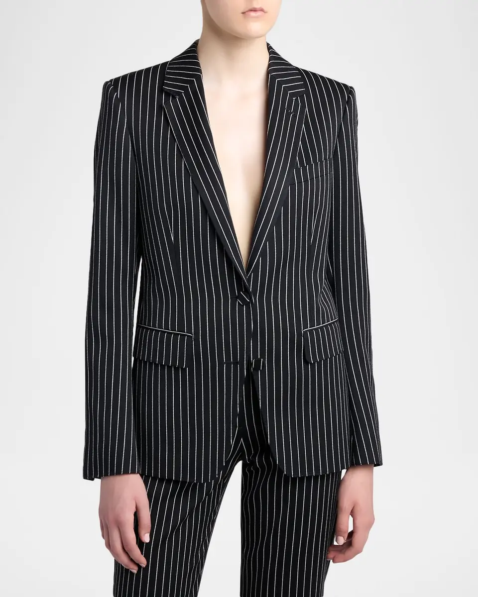 Tom Ford Pinstripe Wool Single-Breasted Blazer Jacket | Thumbnail 4 Tom Ford Pinstripe Wool Single-Breasted Blazer Jacket | Thumbnail 4