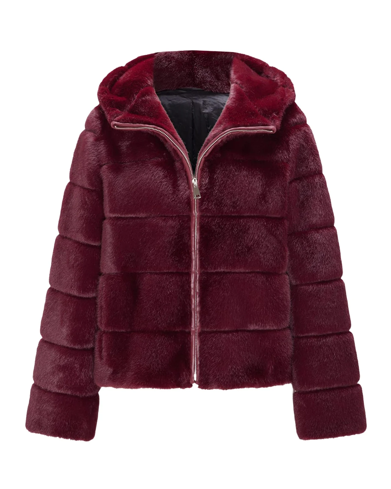 Lyla Grant Fur-Free Hooded Faux Mink Zip Jacket