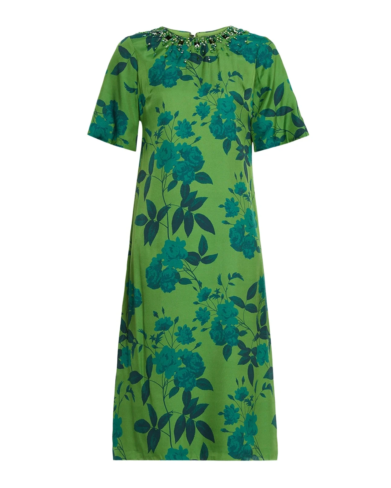 Lemie Beaded Floral-Print Twill Midi Dress Lemie Beaded Floral-Print Twill Midi Dress