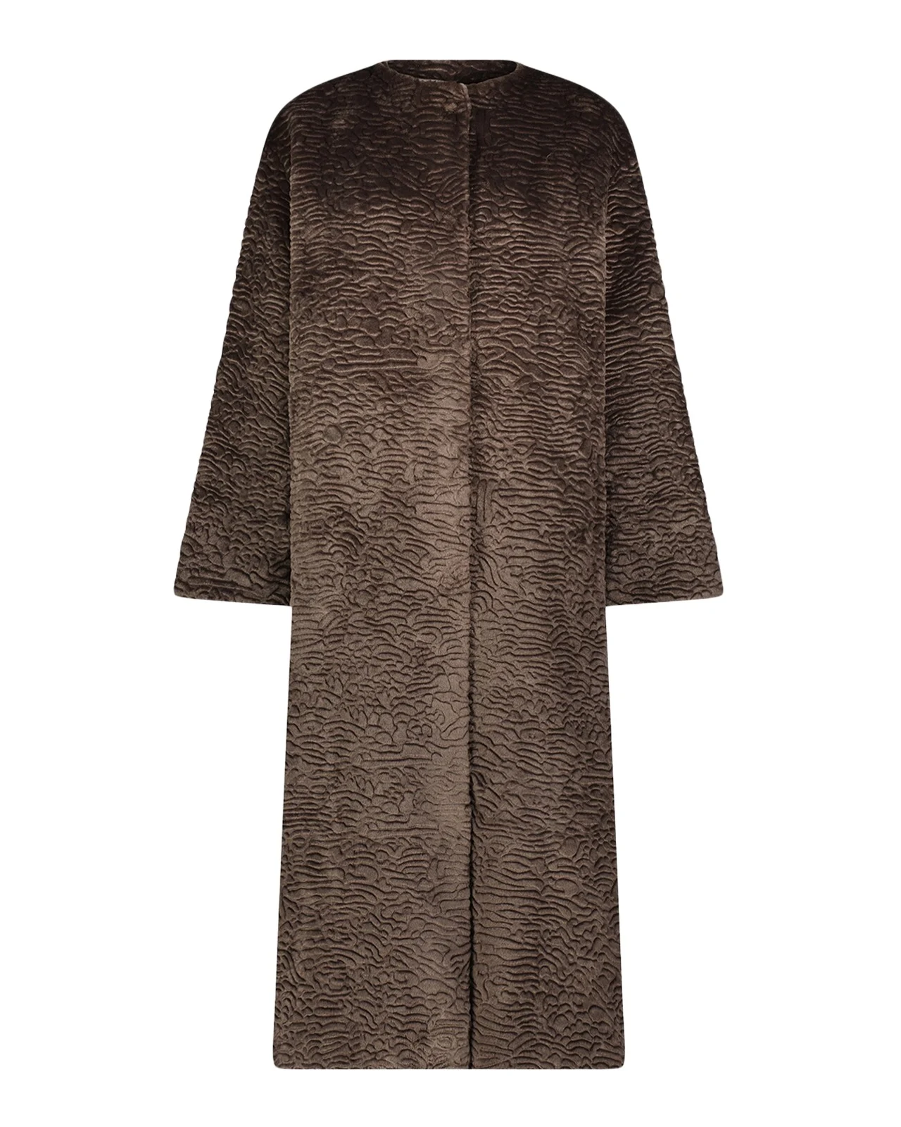 Lyla Grant Fur-Free Textured Faux Shearling Coat