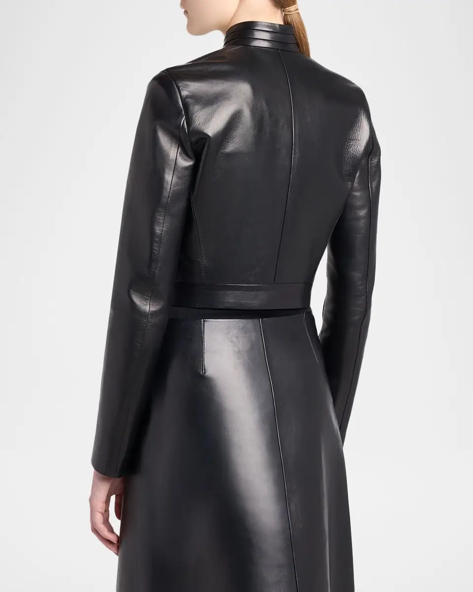 Tom Ford Nappa Leather Single-Breasted Crop Jacket | Thumbnail 3 Tom Ford Nappa Leather Single-Breasted Crop Jacket | Thumbnail 3