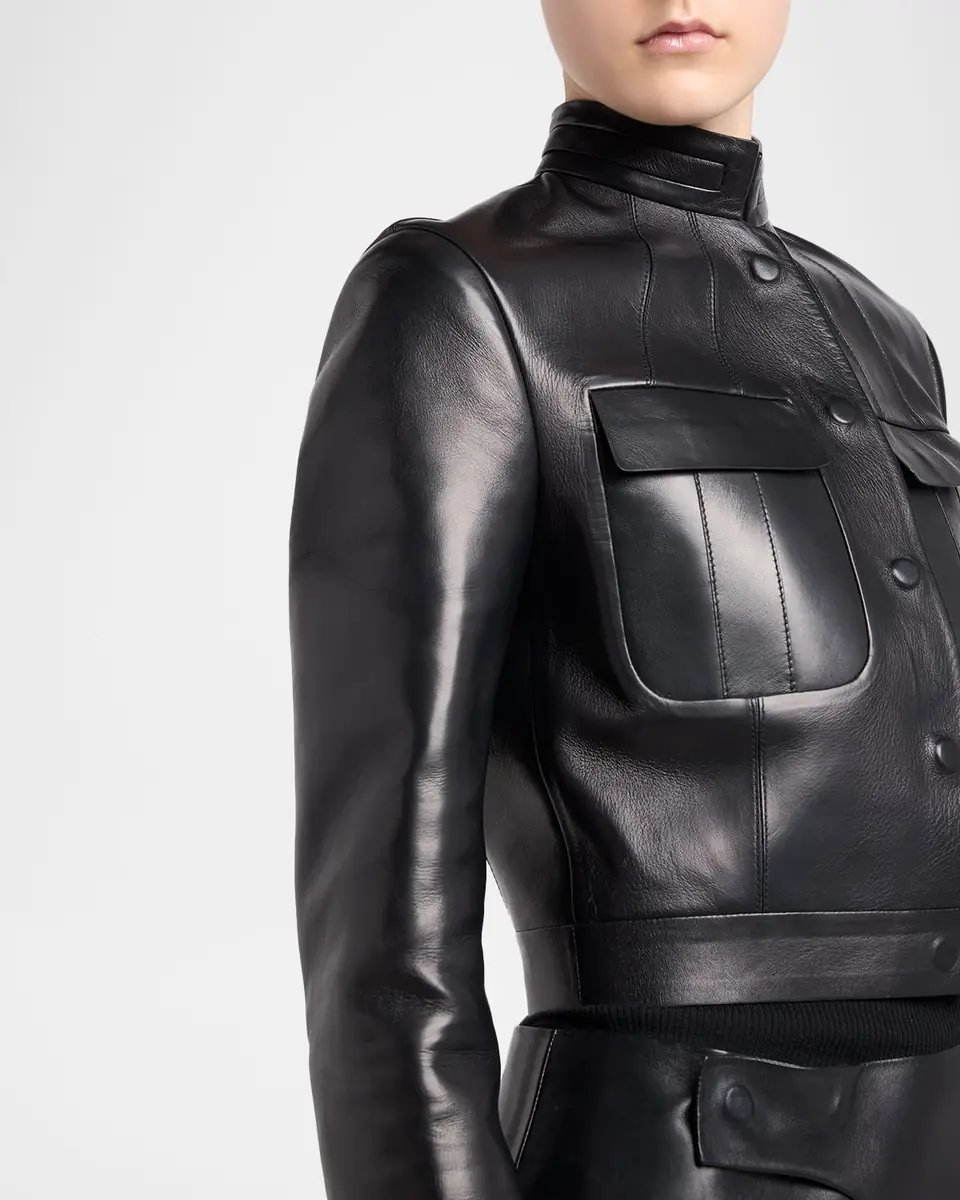 Tom Ford Nappa Leather Single-Breasted Crop Jacket | Thumbnail 5 Tom Ford Nappa Leather Single-Breasted Crop Jacket | Thumbnail 5
