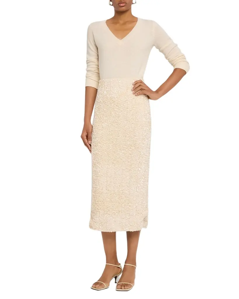 Vince Sequined Velvet Midi Skirt | Image 1 Vince Sequined Velvet Midi Skirt | Image 1