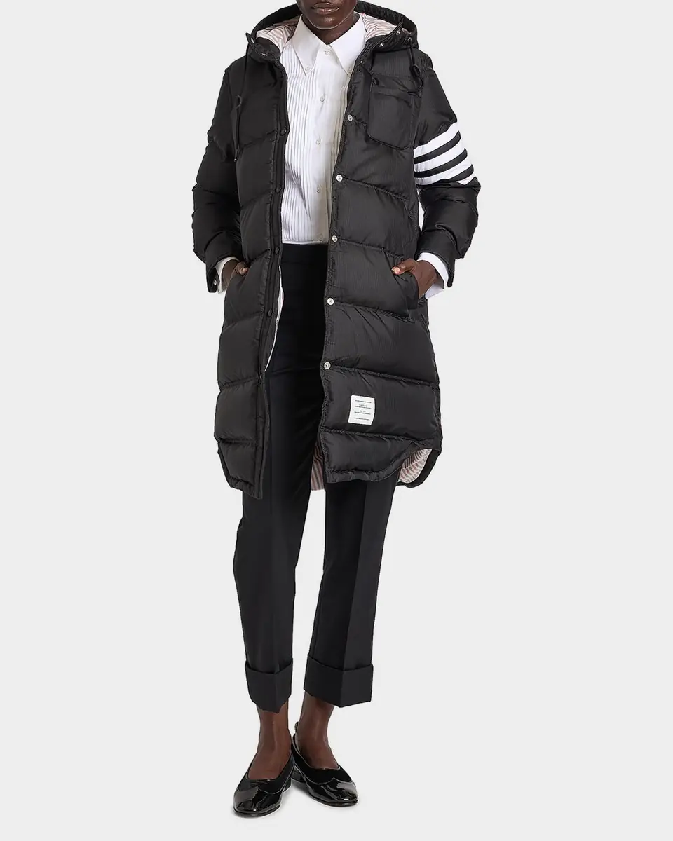 Thom Browne Shiny Ripstop 4-Bar Parka Jacket | Thumbnail 2