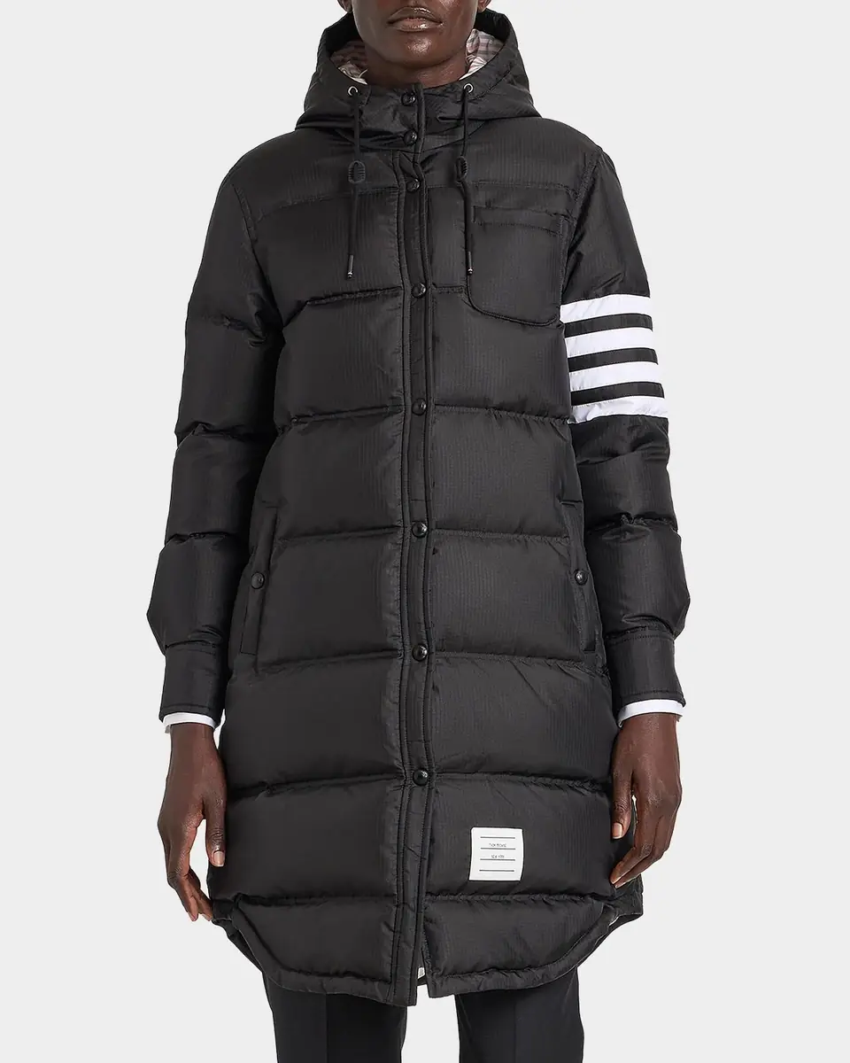 Thom Browne Shiny Ripstop 4-Bar Parka Jacket | Thumbnail 4