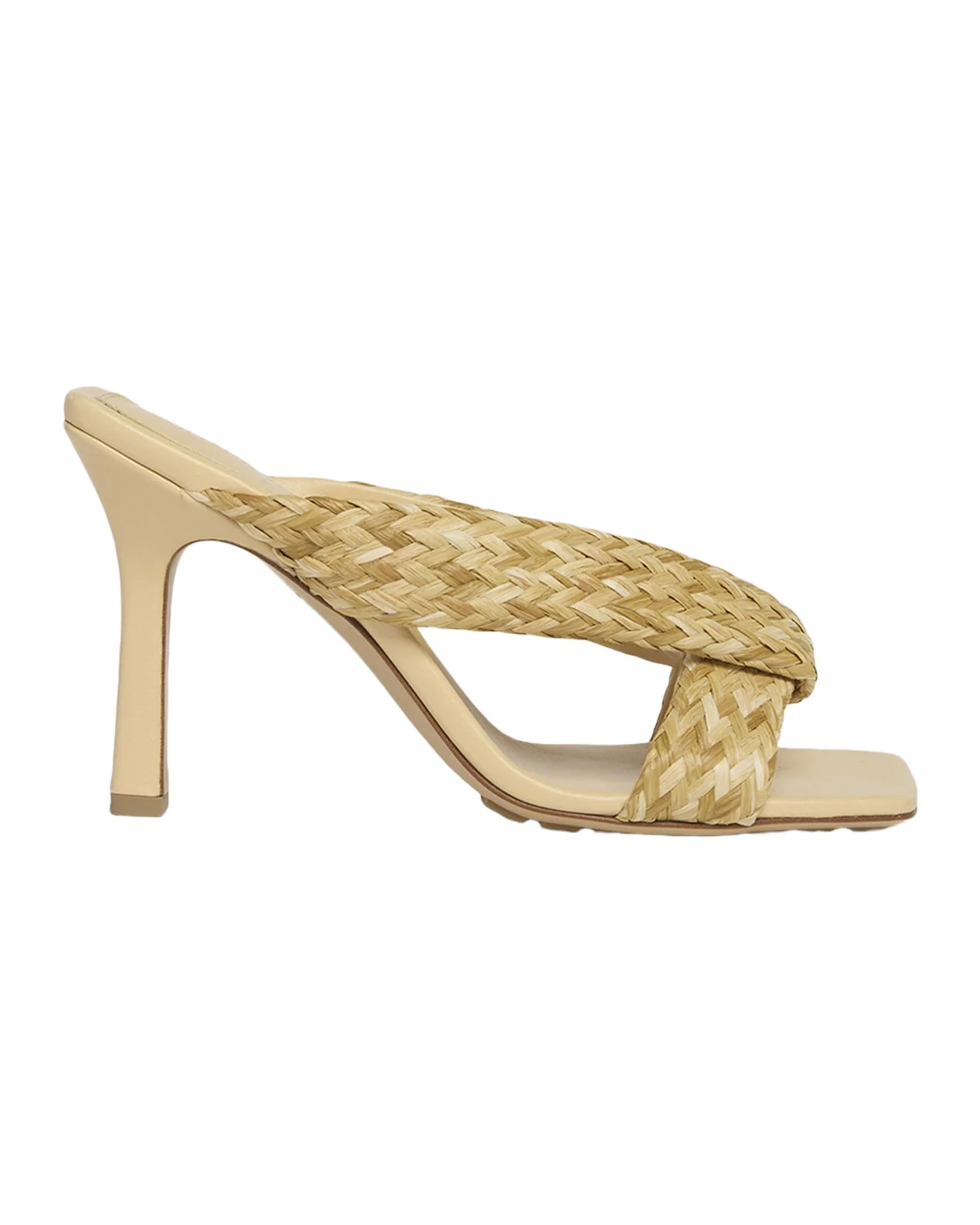 Bottega Veneta Riva Braided Raffia Mule Sandals