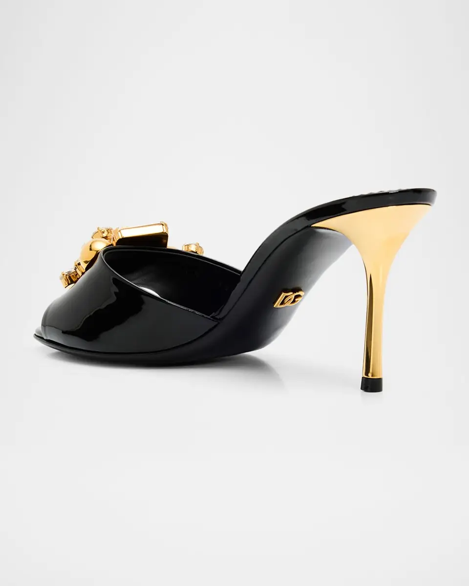Dolce & Gabbana 75mm Embellished Patent Leather Mules | Thumbnail 2 Dolce & Gabbana 75mm Embellished Patent Leather Mules | Thumbnail 2
