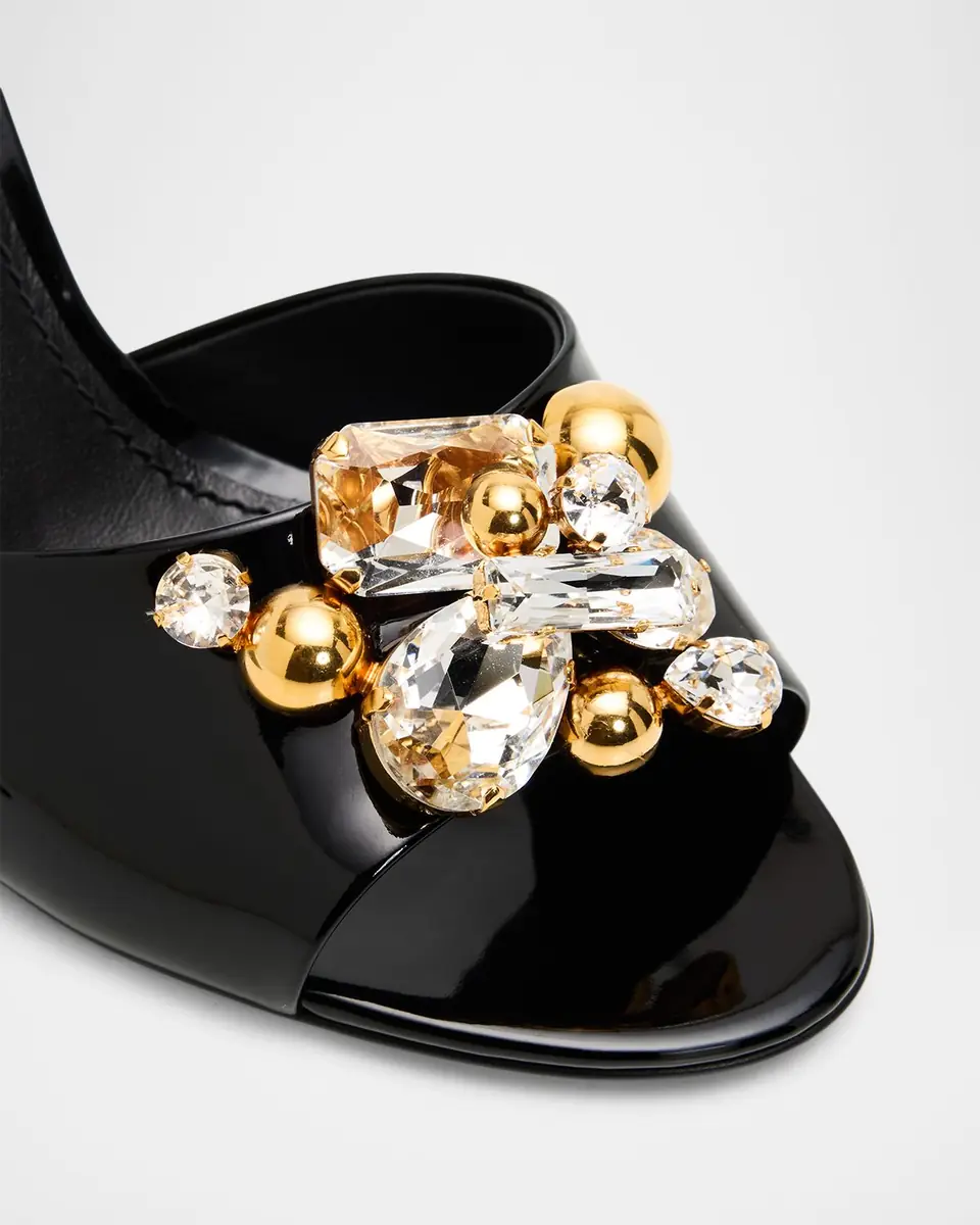Dolce & Gabbana 75mm Embellished Patent Leather Mules | Thumbnail 3 Dolce & Gabbana 75mm Embellished Patent Leather Mules | Thumbnail 3