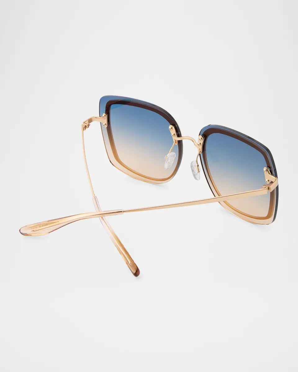 BARTON PERREIRA Halima 65mm Square Titanium Sunglasses | Thumbnail 4 BARTON PERREIRA Halima 65mm Square Titanium Sunglasses | Thumbnail 4