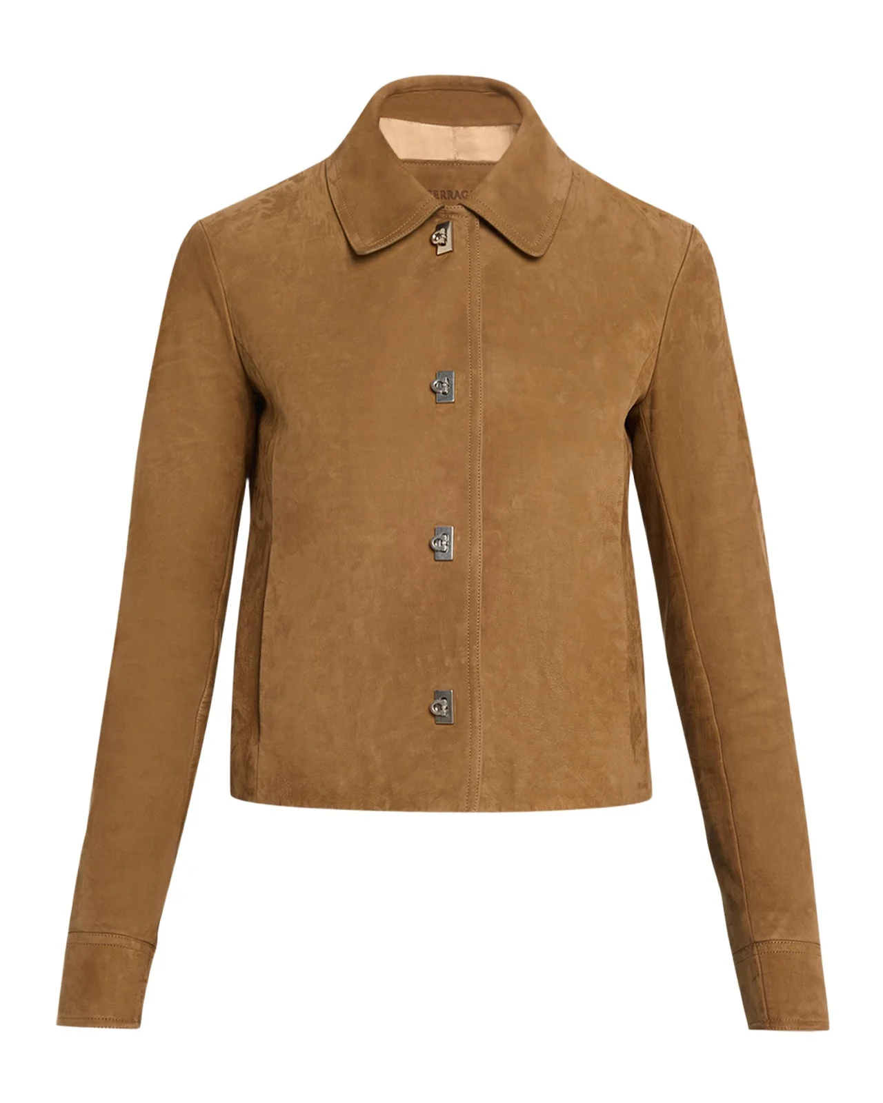 Ferragamo Nubuck Leather Boxy Jacket