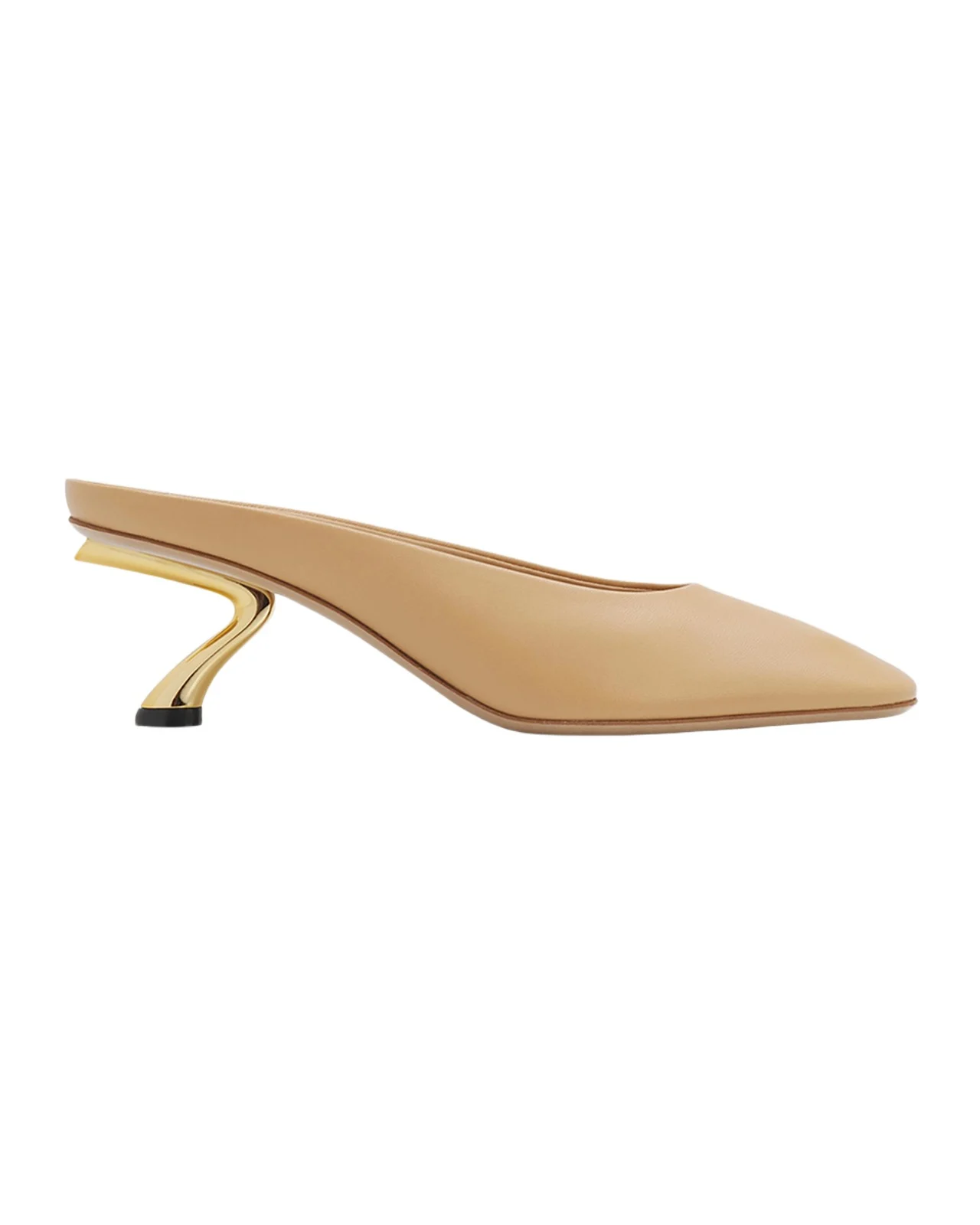 Ferragamo 55mm Safi Leather S-Shaped Heel Mules
