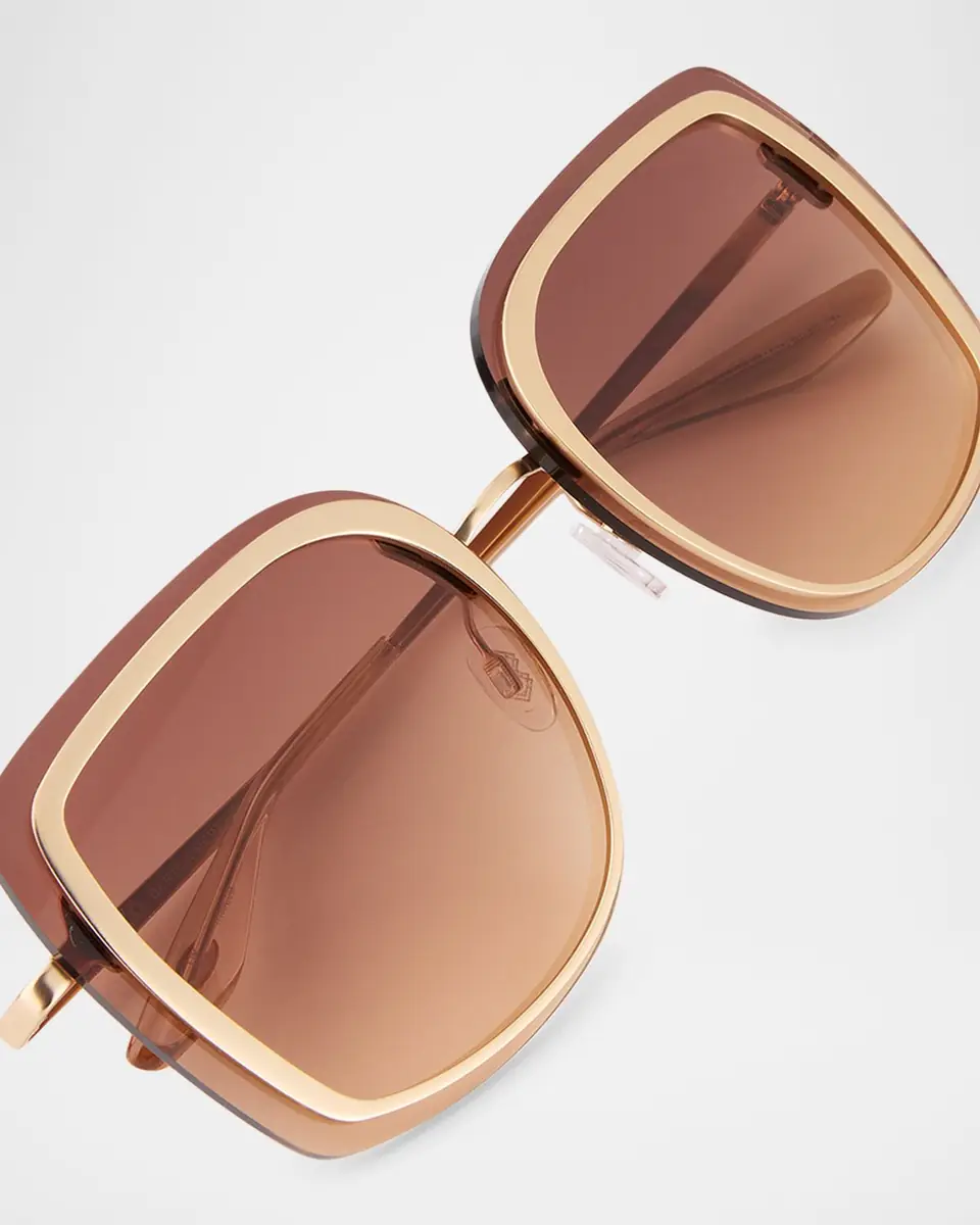 BARTON PERREIRA Halima 65mm Square Titanium Sunglasses | Thumbnail 4 BARTON PERREIRA Halima 65mm Square Titanium Sunglasses | Thumbnail 4