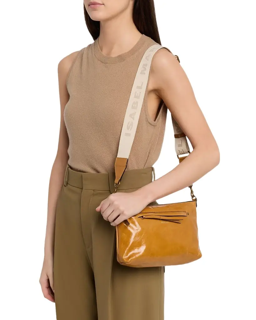 Isabel Marant Nessah Zip Leather Shoulder Bag