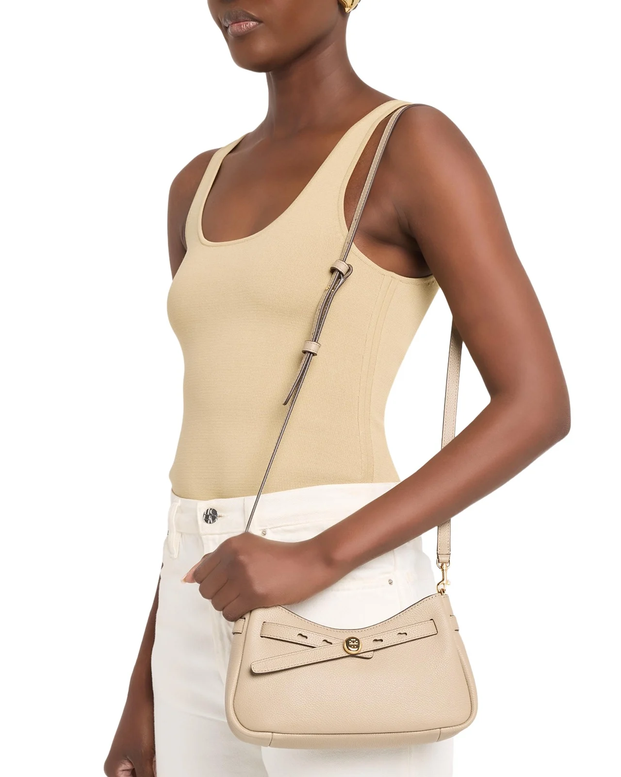 Tory Burch Romy Pebbled Leather Crossbody Bag