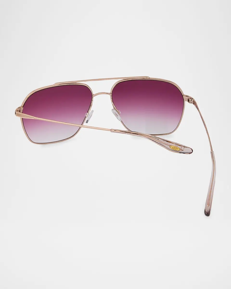 BARTON PERREIRA Rizzo 60mm Aviator Titanium Sunglasses | Thumbnail 2