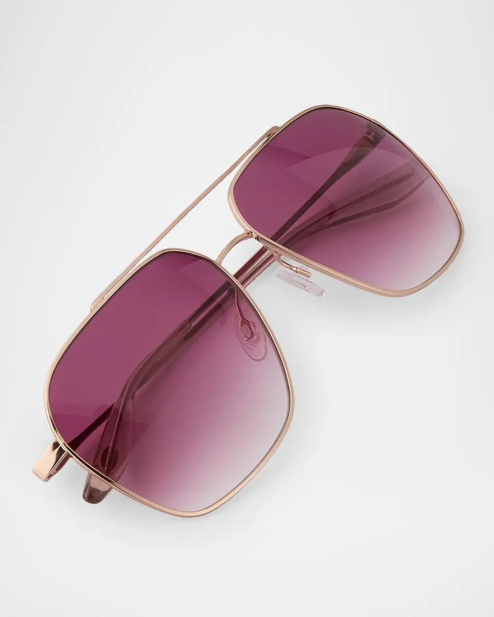 BARTON PERREIRA Rizzo 60mm Aviator Titanium Sunglasses | Thumbnail 5