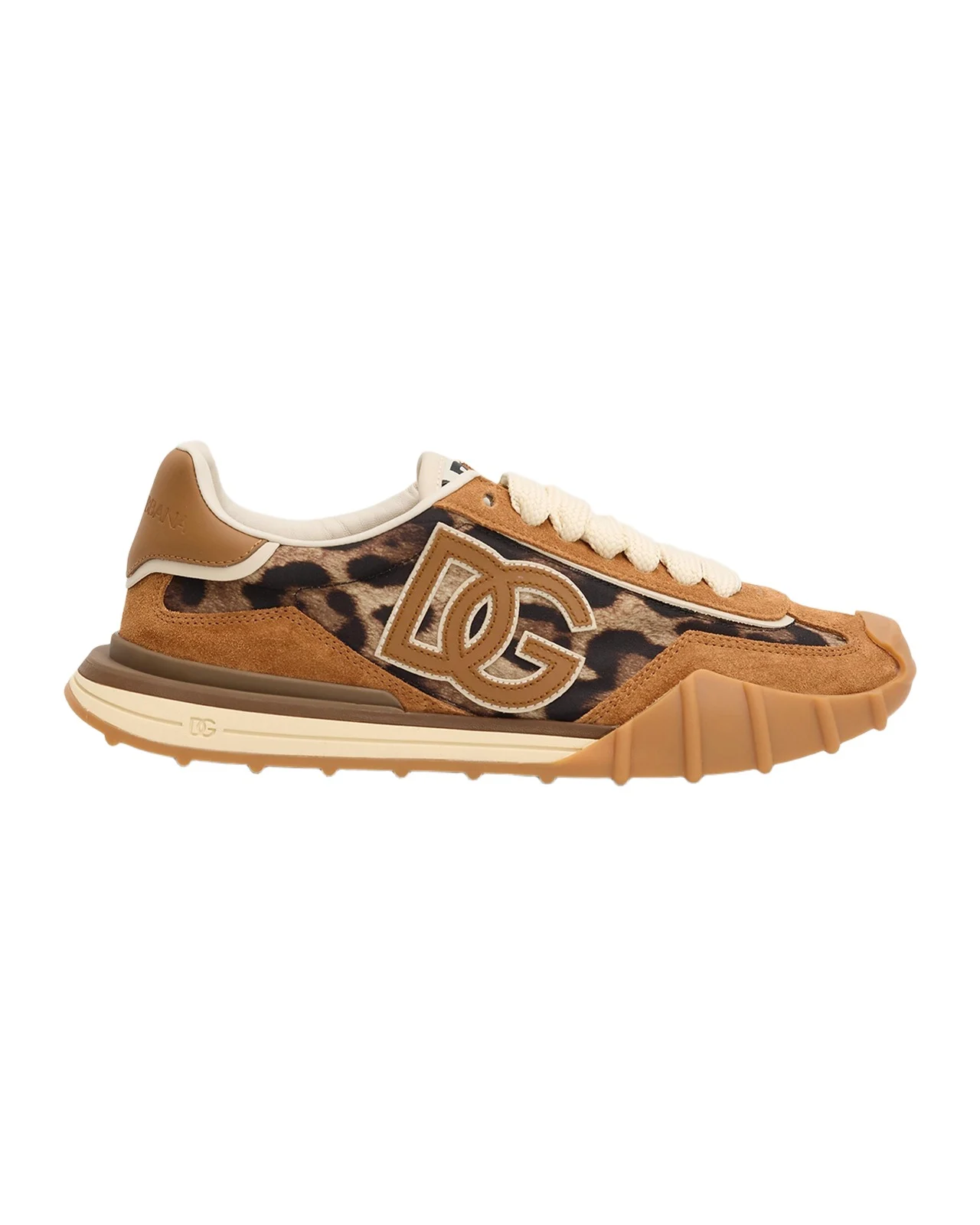 DG Cushion Leopard Nylon and Leather Low-Top Sneakers DG Cushion Leopard Nylon and Leather Low-Top Sneakers