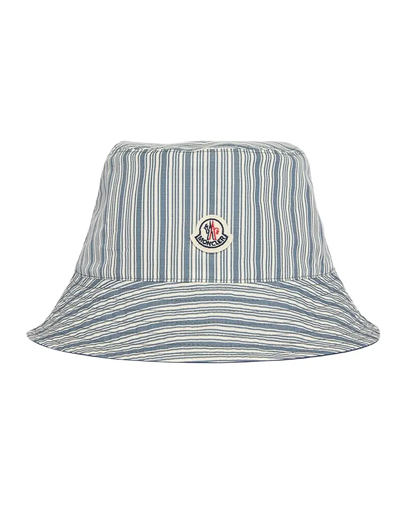Moncler Men's Stripe Bucket Hat | Image 1 Moncler Men's Stripe Bucket Hat | Image 1